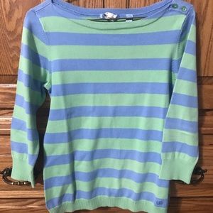 Blue and Green Striped Cotton Sweater by IZOD M